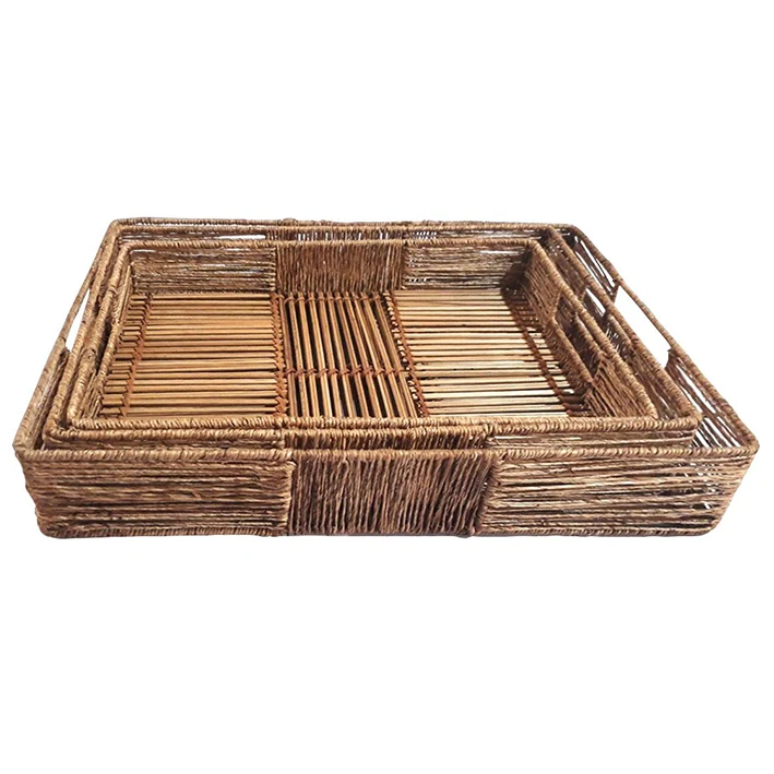 Decorative Serving Tray for Fruit Handmade Jute Tray Multi Function Tray Handicraft Wholesale Vietnam Supplier