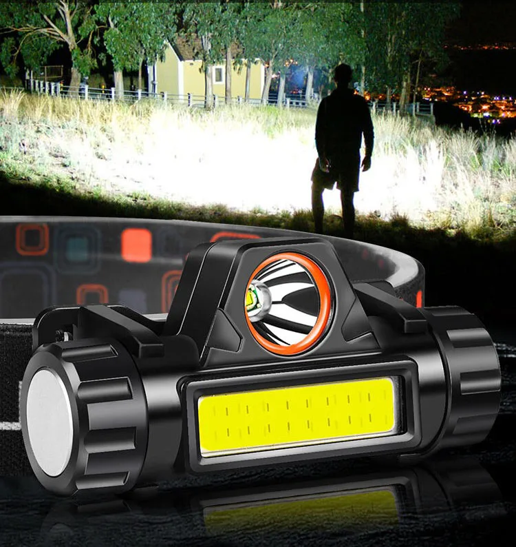 LED Headlamp Fishing Headlight Waterproof CREE-T6 2*18650batteries AC/USB Charging Hunting head lamp Camping light