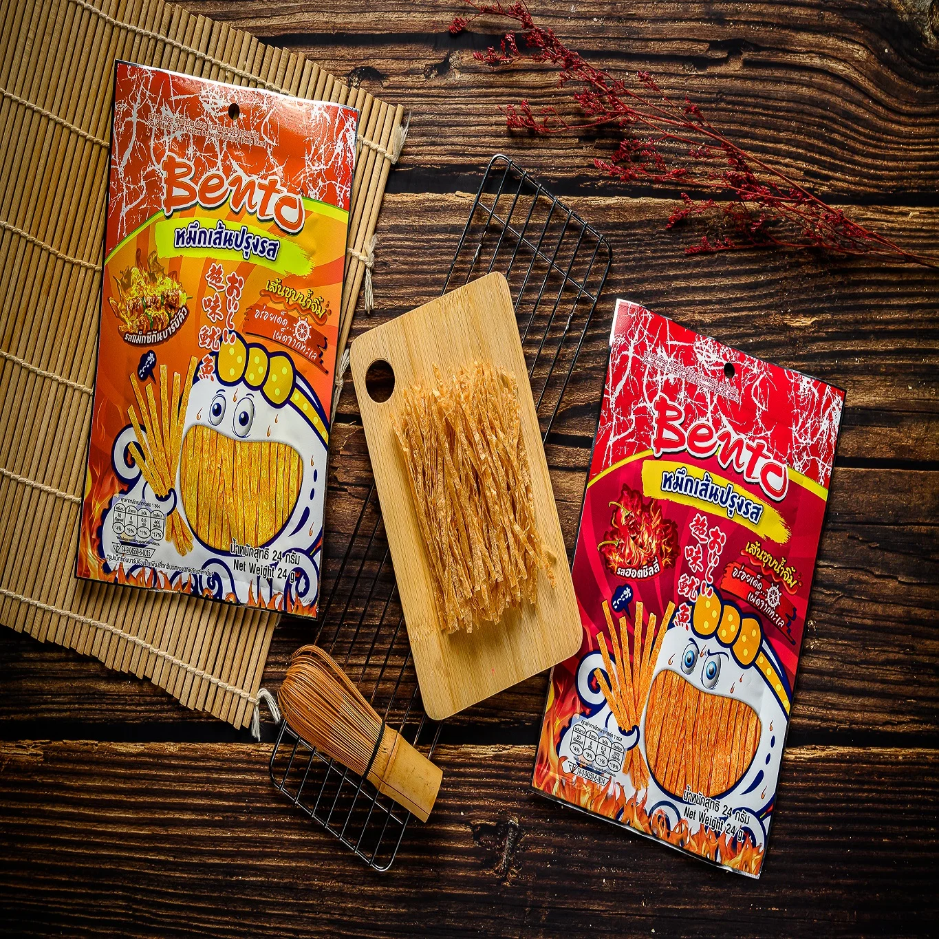  Bag Box Packaging Baked Snacks Style Bento Squid Mixed Surimi (Hot Chilli) Export From