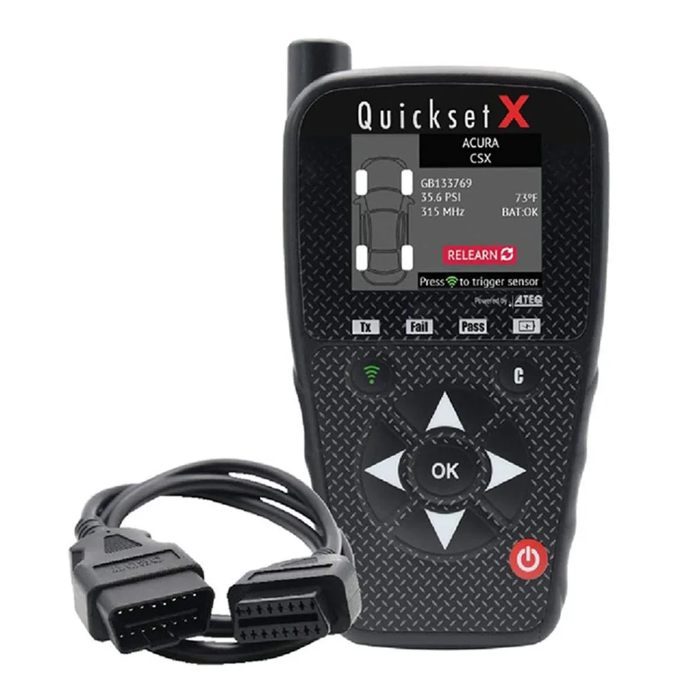 ATEQ Quickset X СИСТЕМА активации TPMS и инструмент сброса ЭБУ включает в себя кабель OBD, покрытие внутренних и европейских автомобилей до 2020