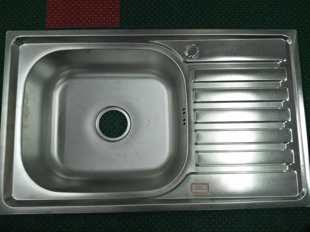 K-7545 China Supplier Above Counter Polished Surface  SS one Bowl Kitchen Sink