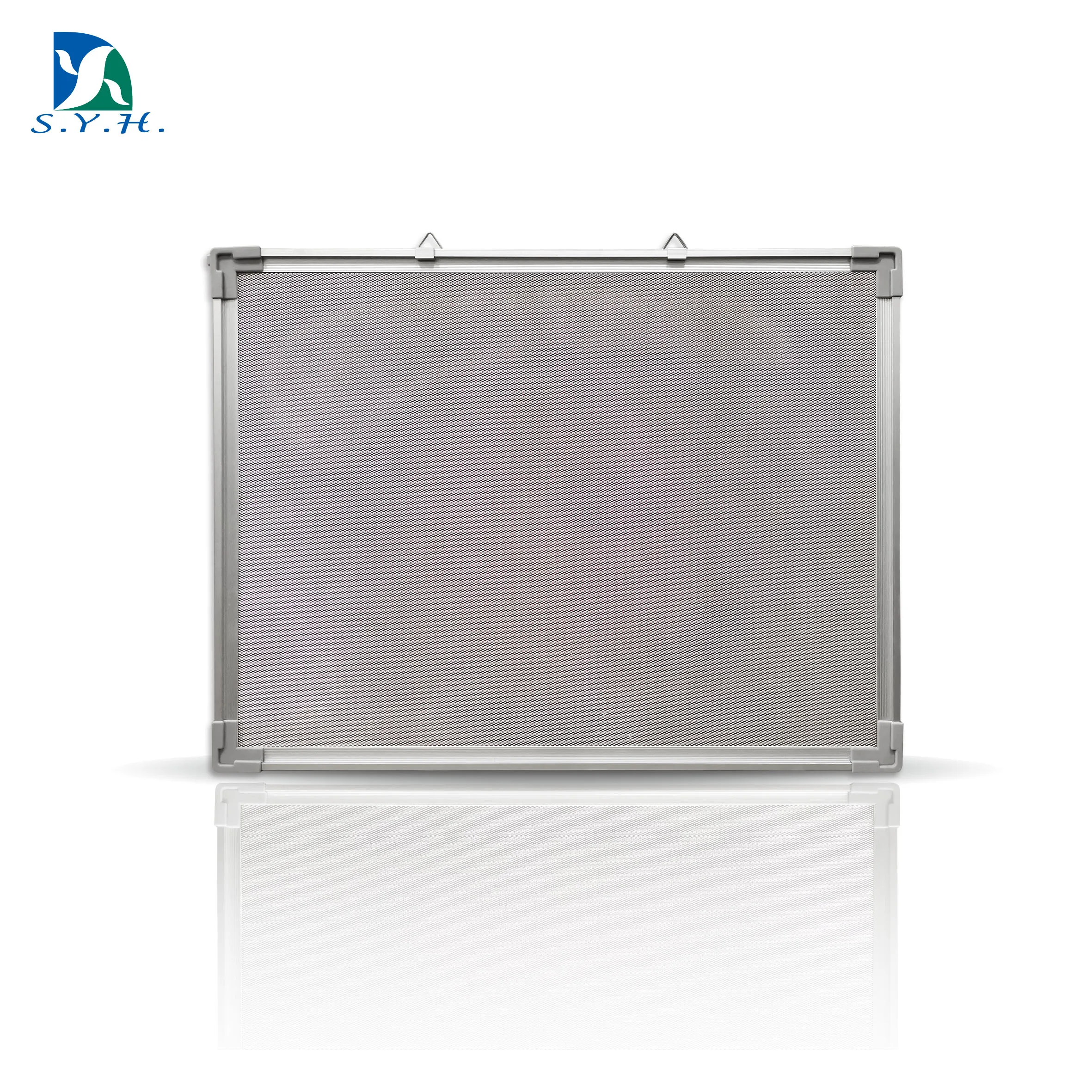 
Magnetic steel net bulletin board with aluminum frame for home 