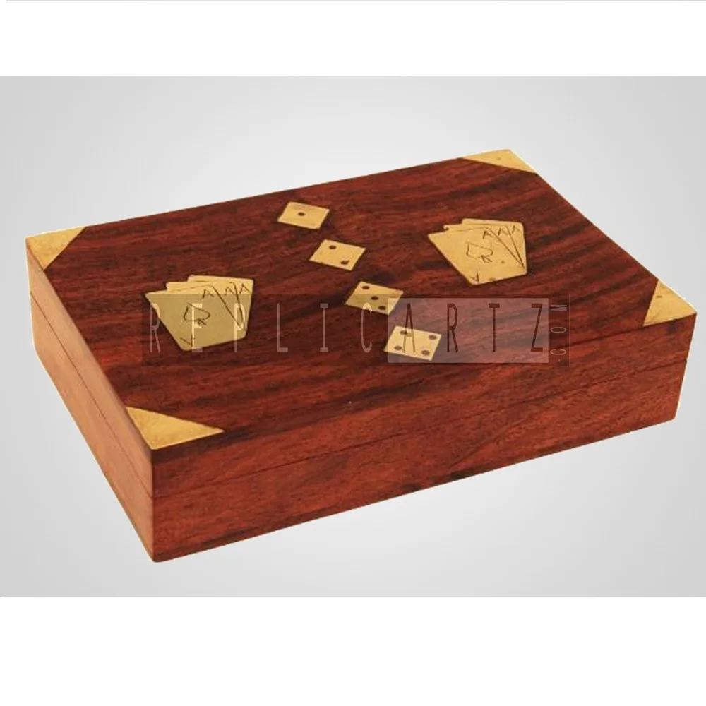 Wooden Brass Dominose Classic Small Wood Game For Kids Educational
