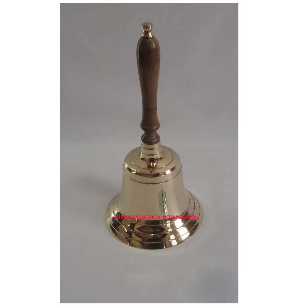 Hindus Temple Bell With Wood Handle Handmade Direct OEM Factory Sale