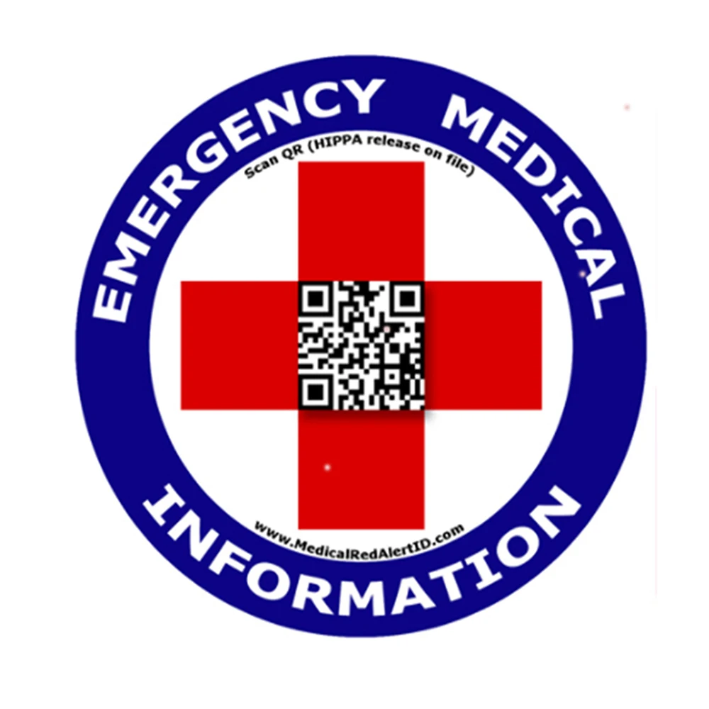 Встроенная система хранения и извлечения файлов MRAID, водонепроницаемая QR-голограмма, наклейка для медицинской чрезвычайной ситуации