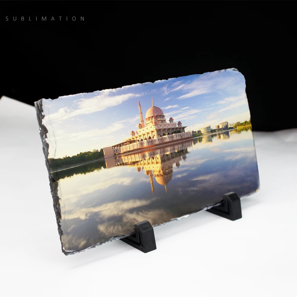Sublimation square shaped blank photo natural rock slate custom photo frame slates