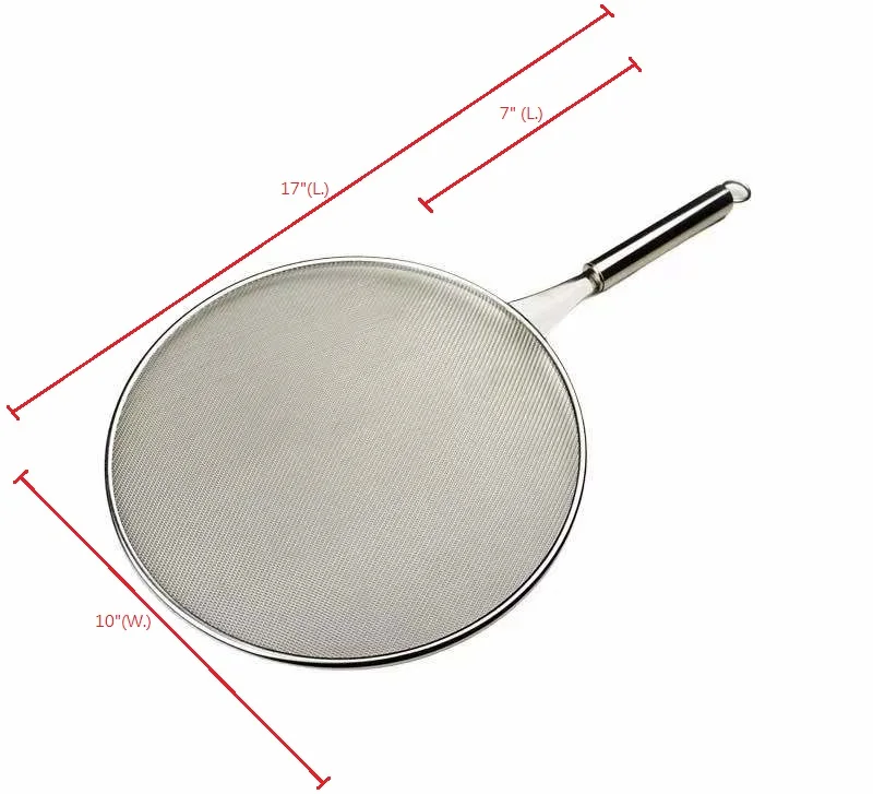 High-Quality 18/8  Stainless Steel twill Mesh Oil Grease Splatter Screen For Frying Pan