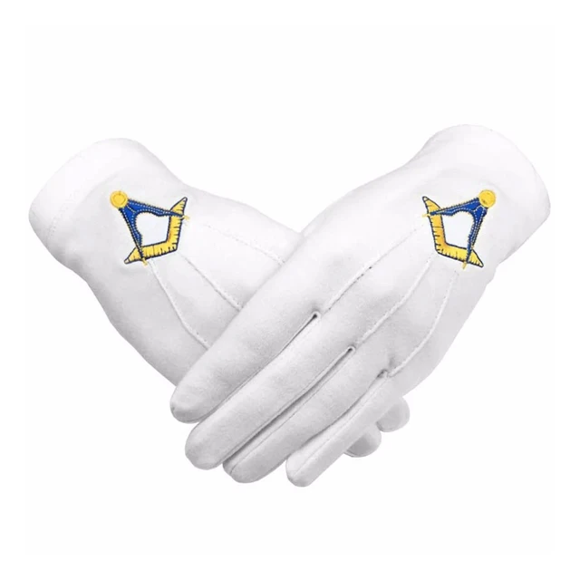 Черные перчатки с вышивкой новый привлекательный дизайн логотипом масонской на продажу