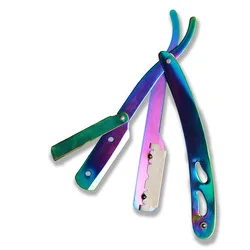 
Stainless Steel Hair Eyebrow Beard Folding Barber Shaver Knife Tool Professional Barber Straight Edge Shaving Razor 