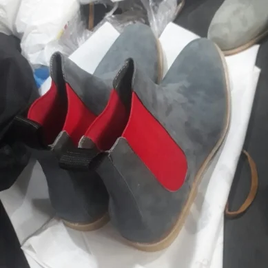 Grey Suede Chelsea Boots Men, Genuine Leather Winter Mens Boots, Designer Fashion Footwear For men