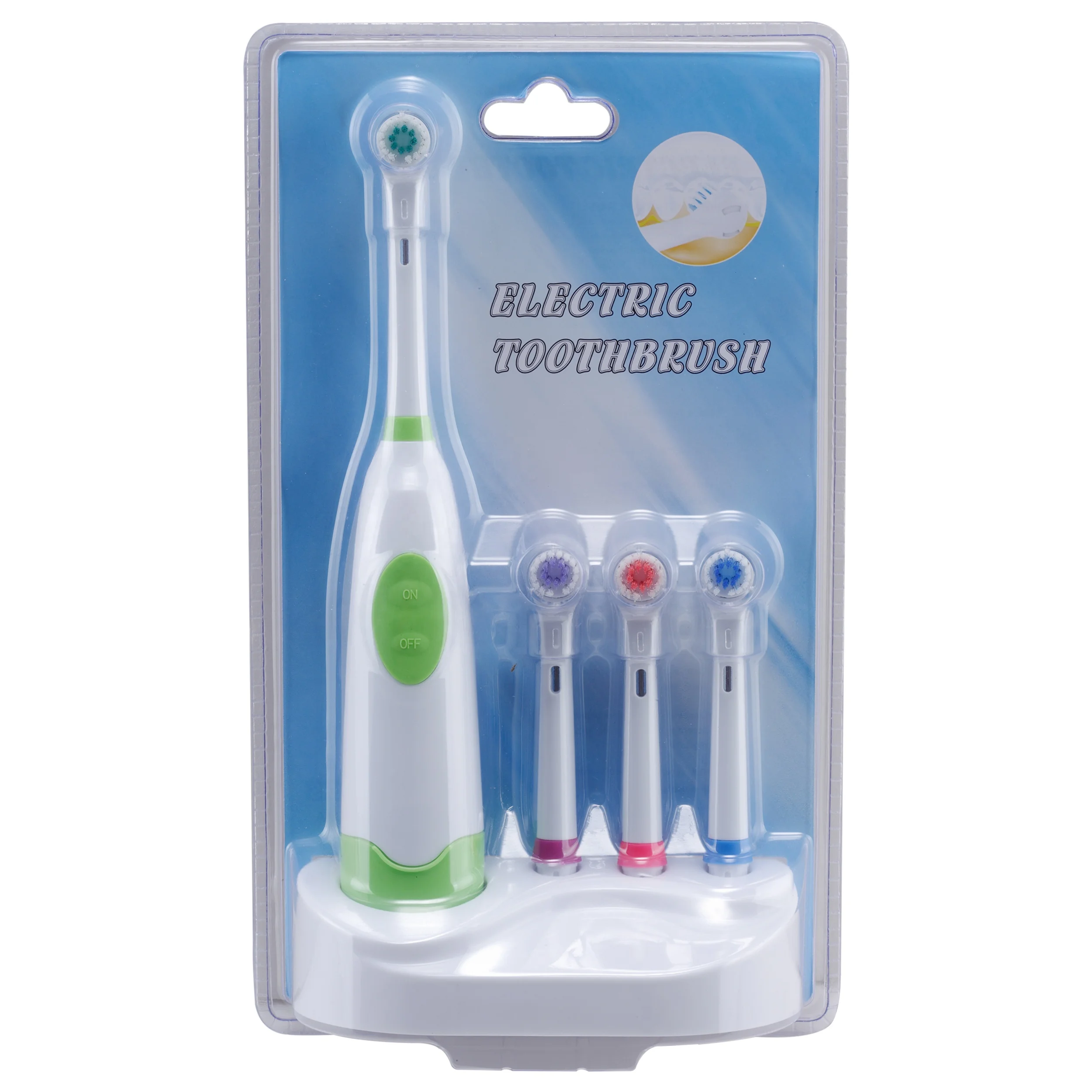 Newest design portable three replacement heads electric toothbrush for teeth cleaning