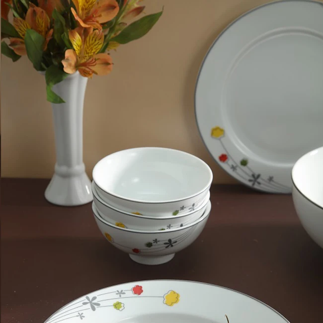 OEM 2022 Unique Flower A04 patterns Porcelain Dinner Set from Long Phuong wholesale tableware porcelain manufacturer