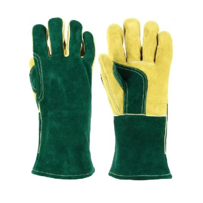 Welding Gloves with Reinforced Padding / Glass Handling Gloves /Fire Proof Welding Glove Double Palm Red