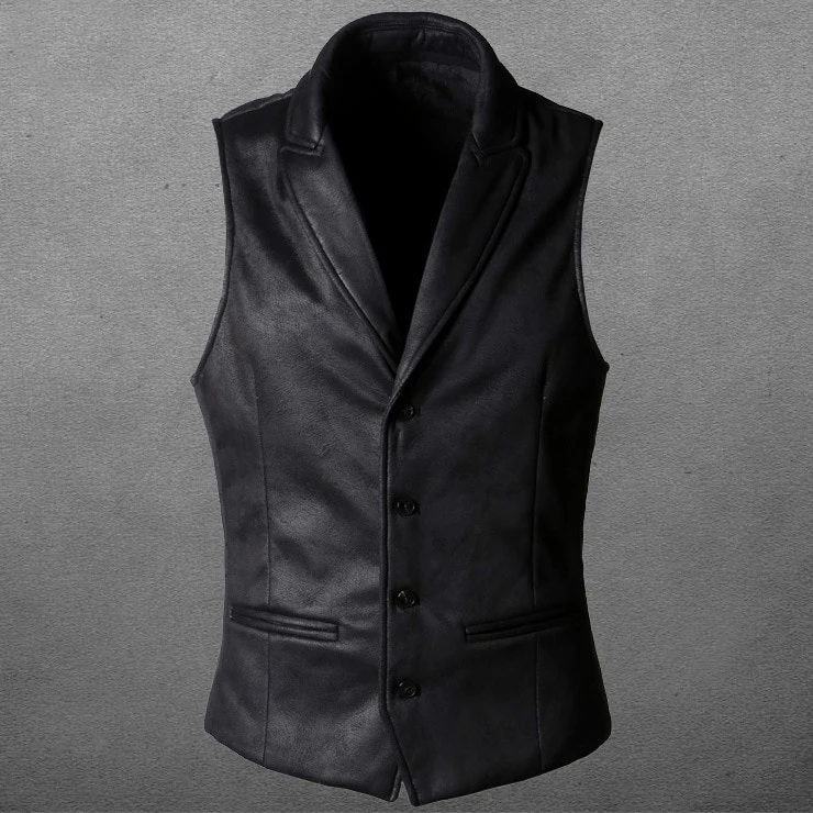 Suede Slim Fit Single Breasted Vest Mens 2022 Brand New Fashion Gothic Steam-punk Victorian Style Waistcoat for Male Casual Vest