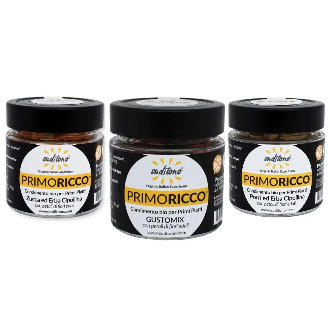 Made in Italy superfood product bundle - Organic condiment for risotto PRIMORICCO dry veggies delicious 20pcs