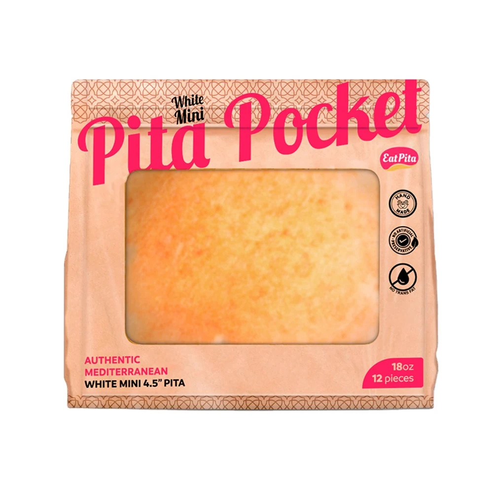 Eat Pita Hand Crafted Wholesale High Quality Baked Pita Pocket Mini White 4.5 Inches