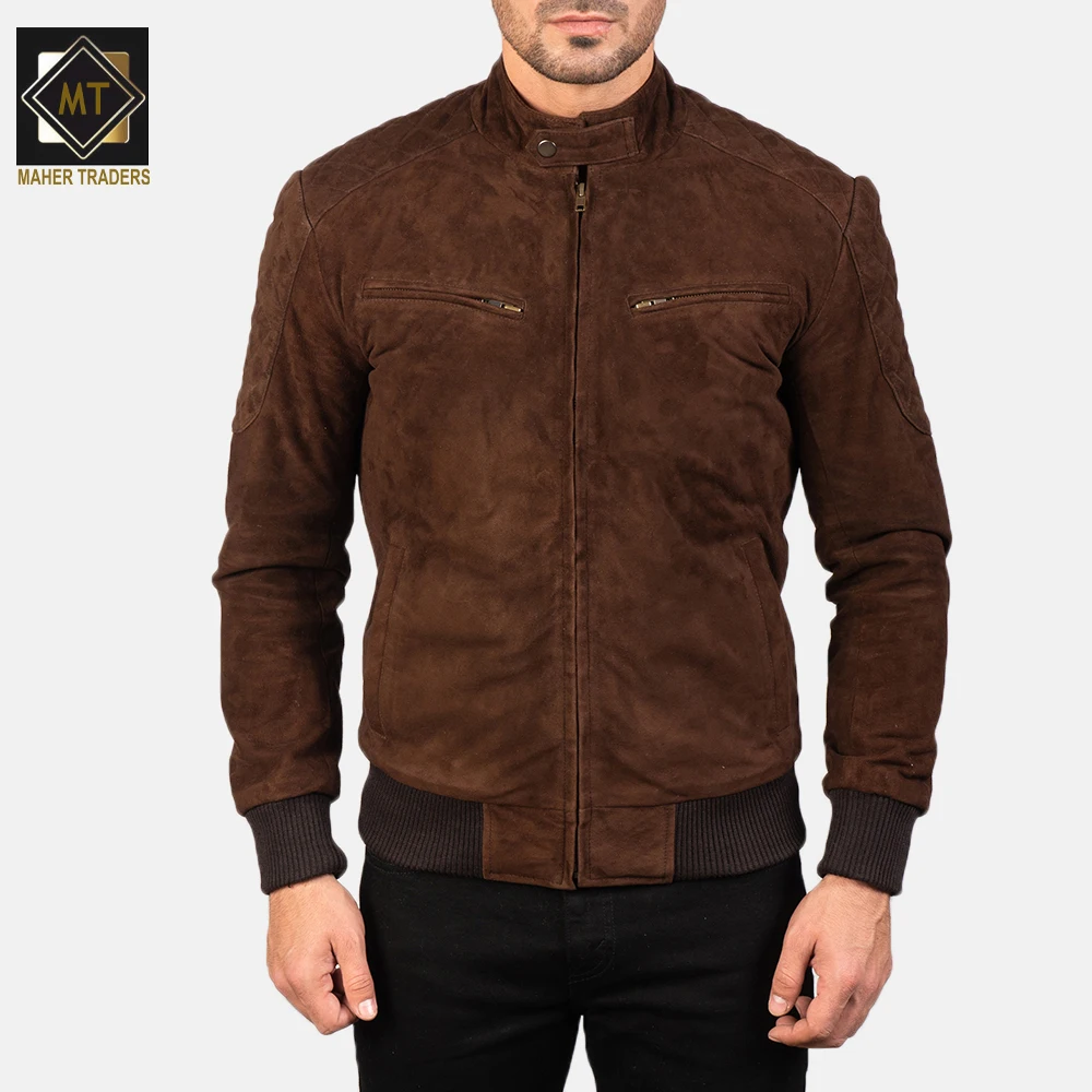 2021 Модные мужские кожаные куртки осенняя замшевая однотонная куртка популярная простая повседневная бархатная мужская куртка.