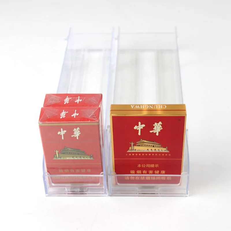 Магазин сигарет Пластиковая полка толкатель двойной боковой дисплей для