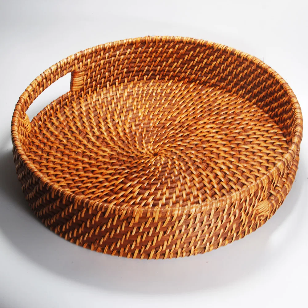 Vietnam handmade tableware woven bamboo wicker rattan serving storage tray