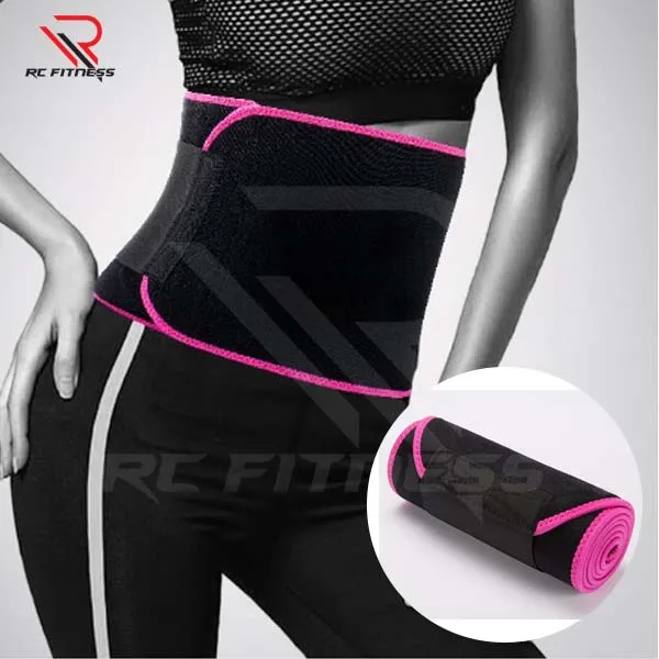 Black Neoprene Colour Binding Sweat Slimming Waist Trimmer Belt