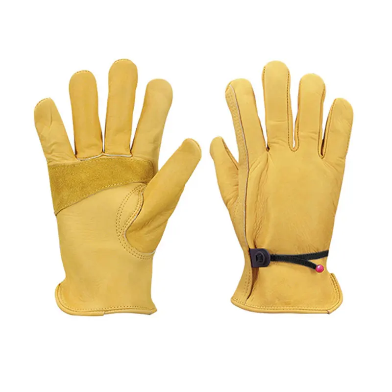 Cow Grain Hand Safety Driver Gloves Full Finger Cow Grain Safety Leather Rigger Gloves for Both Driver and industry