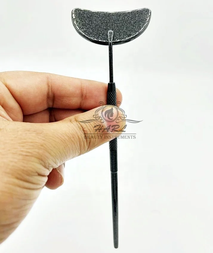 Moon Cut Shape eyelash mirrors Shiny Black Color eyelash extension mirror for check Eyelashes Customize lash Mirror beauty tools