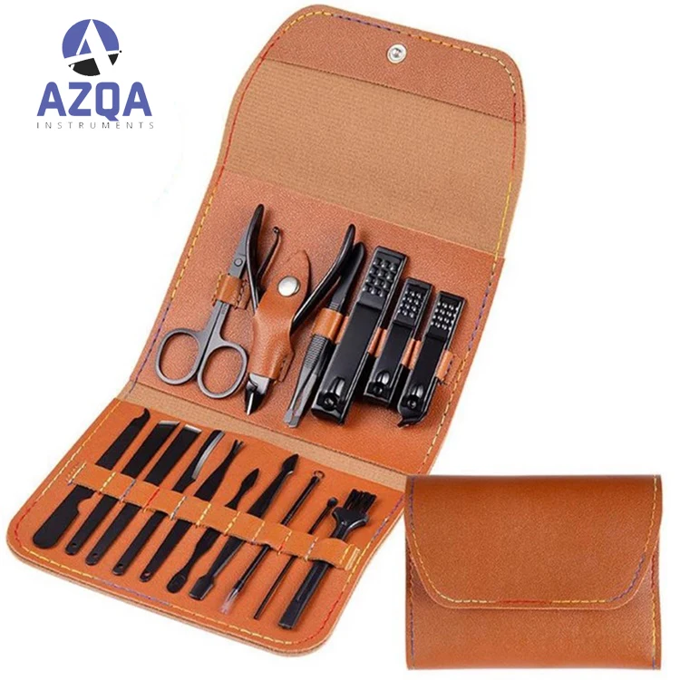 Wholesale 17pcs Red color manicure and pedicure kit professional manicure set nail care kit Made in Pakistan