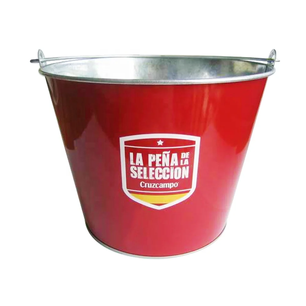 Пользовательский логотип, фабрика, оптовая продажа, 5 л, оцинкованные железные ведра для льда, пива