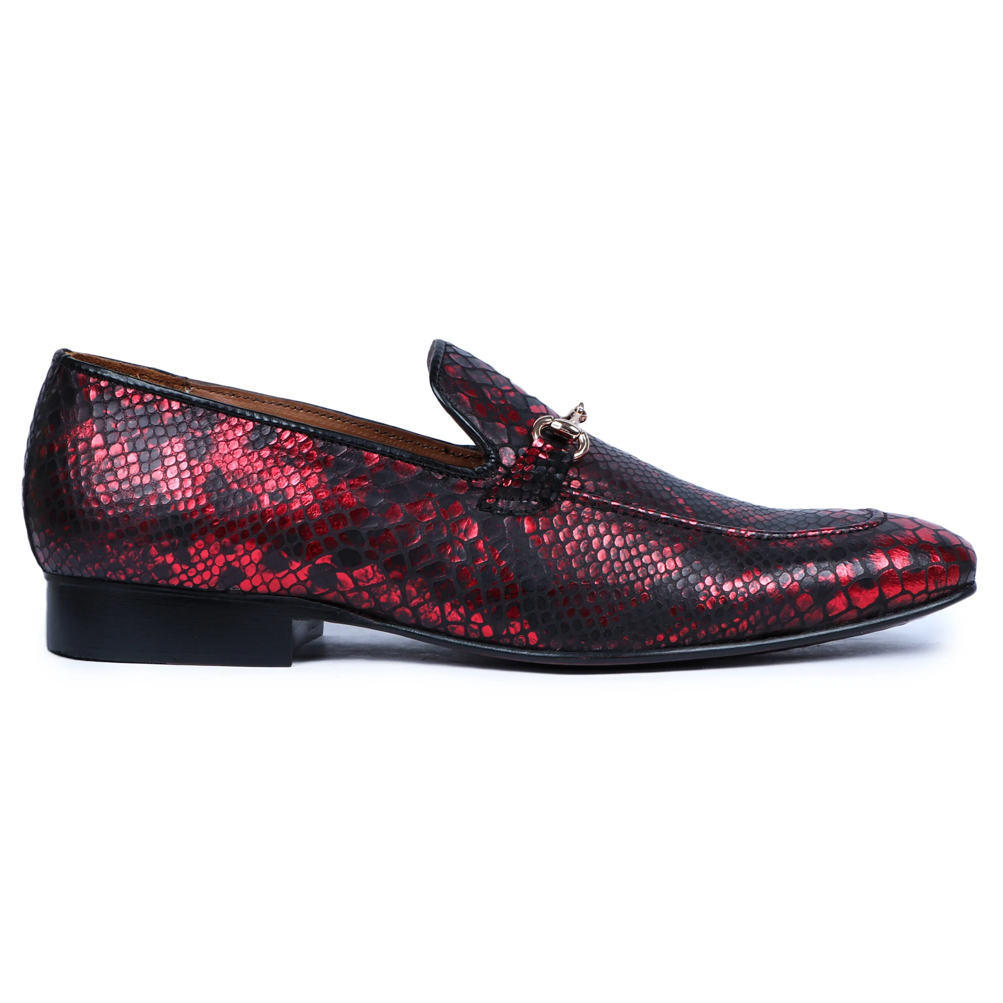  Hdpe-геомембрана ручная работа высокое качество с тиснением в виде кожи питона блестящие удила мужские мокасины красном цвете для свадебной вечеринки наружного использования