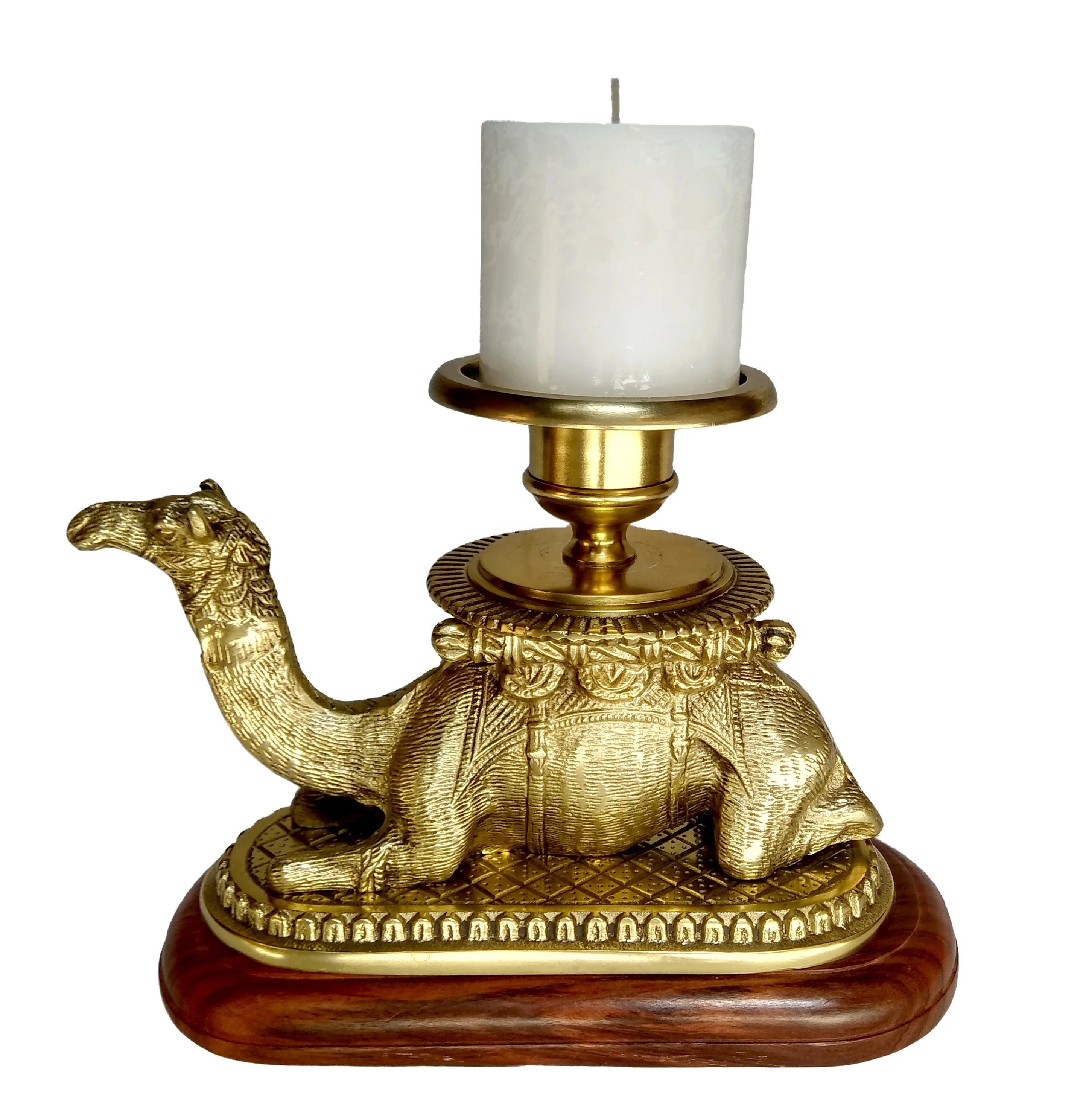 Camel Animal Statue Candle Stand Holders Hot Selling Brass Antique Designer Handicraft Wholesale Wood High Quality Cheap Rates