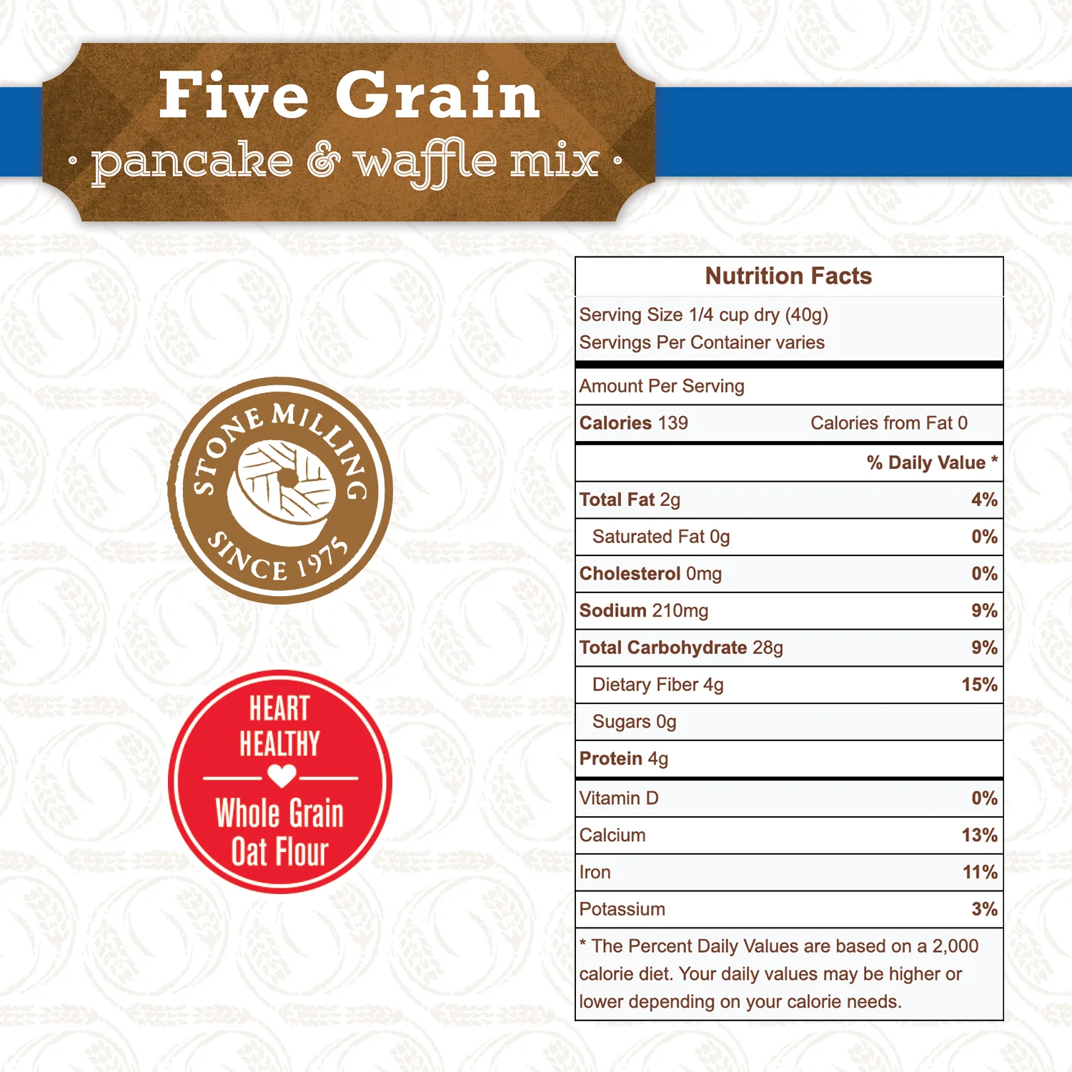 Органическая фрезеровка Great River, микс для блинов и вафель, пять зерен, органический, 50 фунтов (упаковка 1) микс для протеиновых блинов