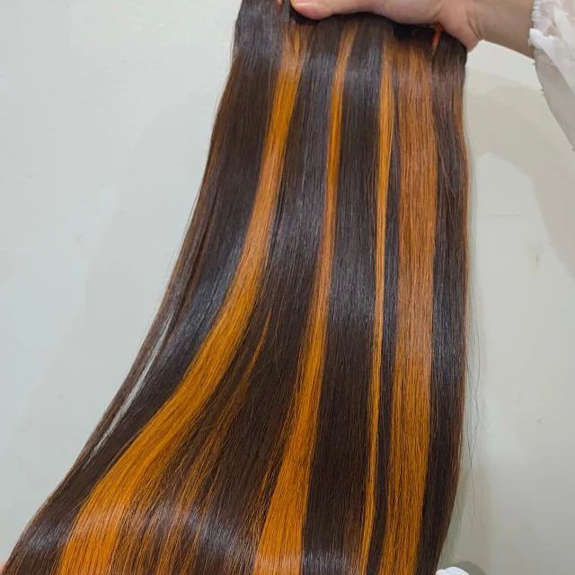 (5S Hair Factory) Cheap and High Quality Virgin Human Hair Piano Bone Straight Hair Extension, Raw Virgin Hair, Hair Bundles