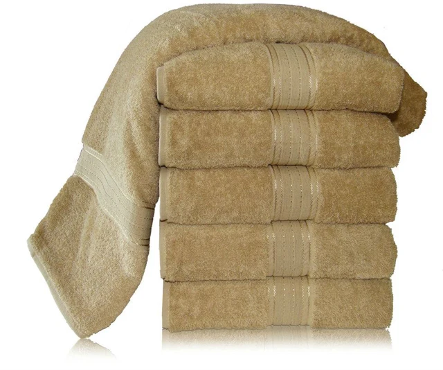 Ultra Soft Bath Towels 100% Pure Luxury Ringspun Cotton with Fancy Borders