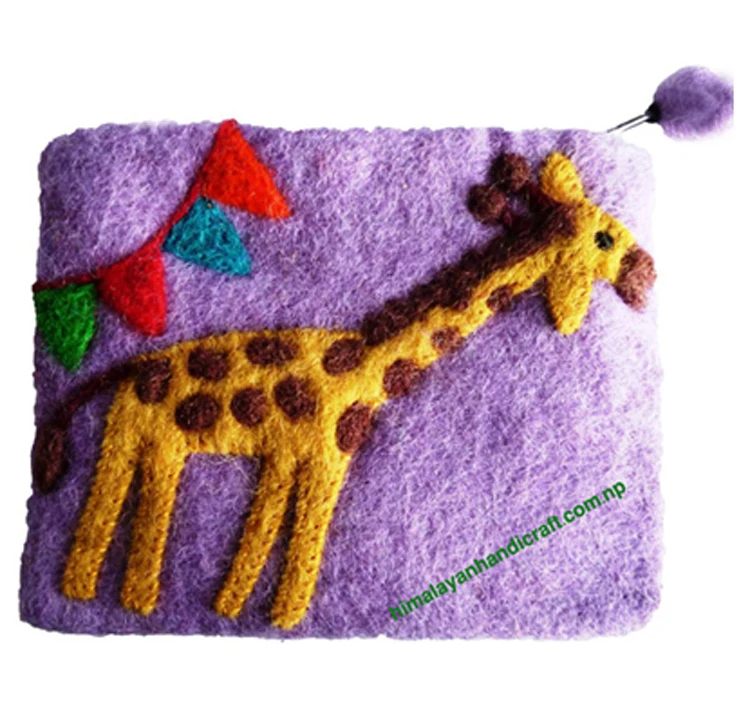 Handmade in Nepal Felt Purse/Cosmetic Purse/ATM/Credit Card Holder