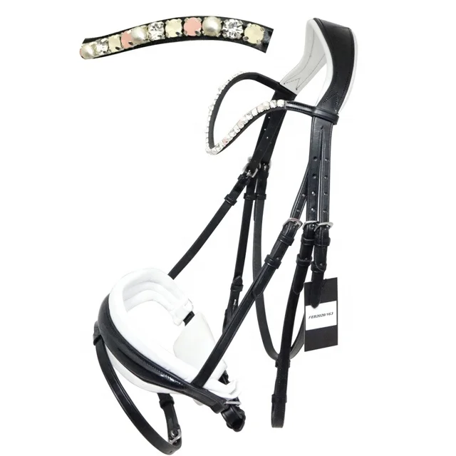 Horse Mexican Brown Leather Bridle crystal decorative.