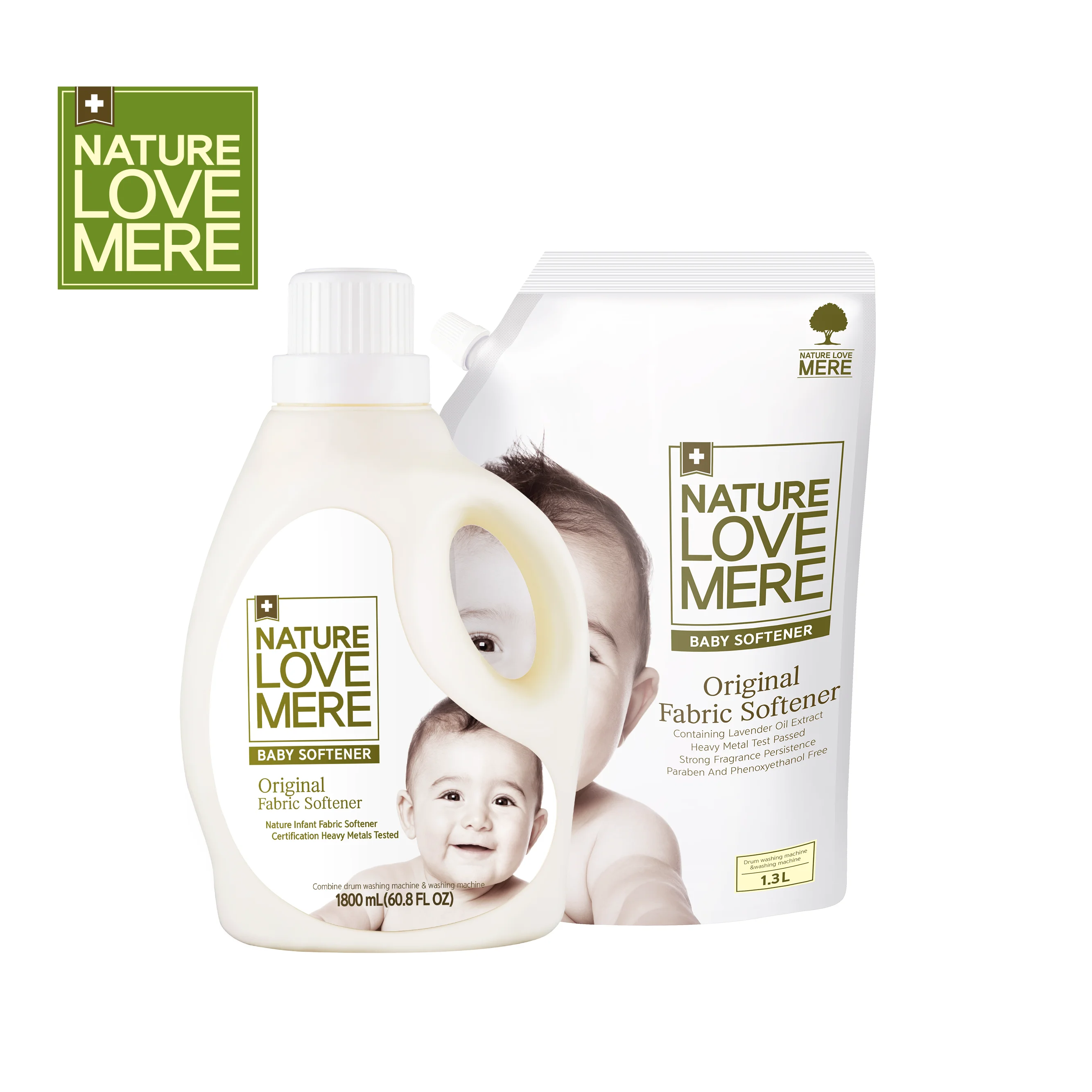 NATURE LOVE MERE Original baby fabric softener Refill & Container type (1,300ml & 1,800ml)