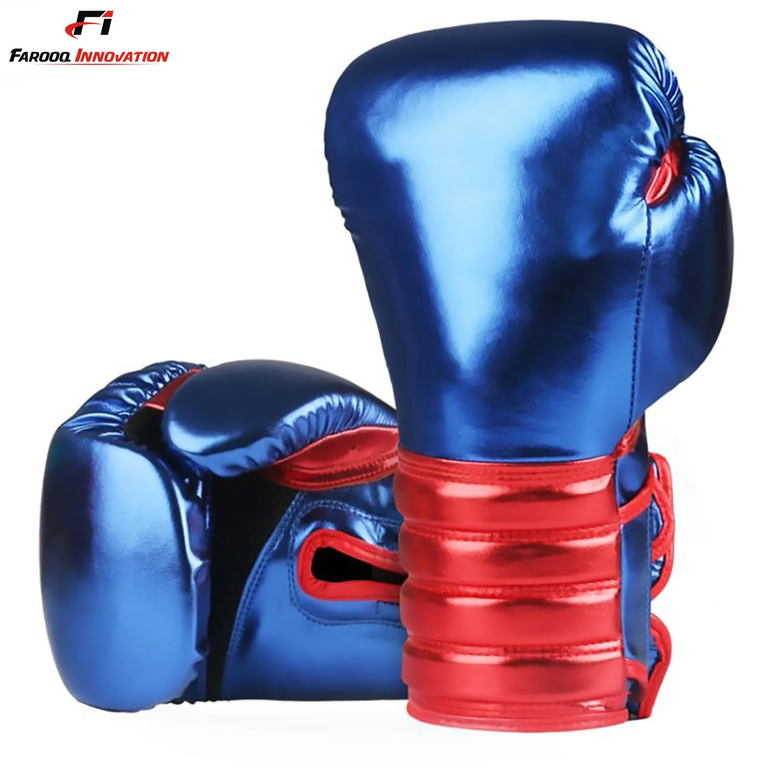 Боксерские перчатки из блестящей искусственной кожи с двойной плотностью для мужчин и женщин