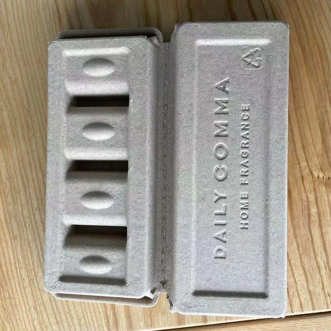 Custom recycle materials sustianable packaging clamshell box modern pulp box glass bottle outer box