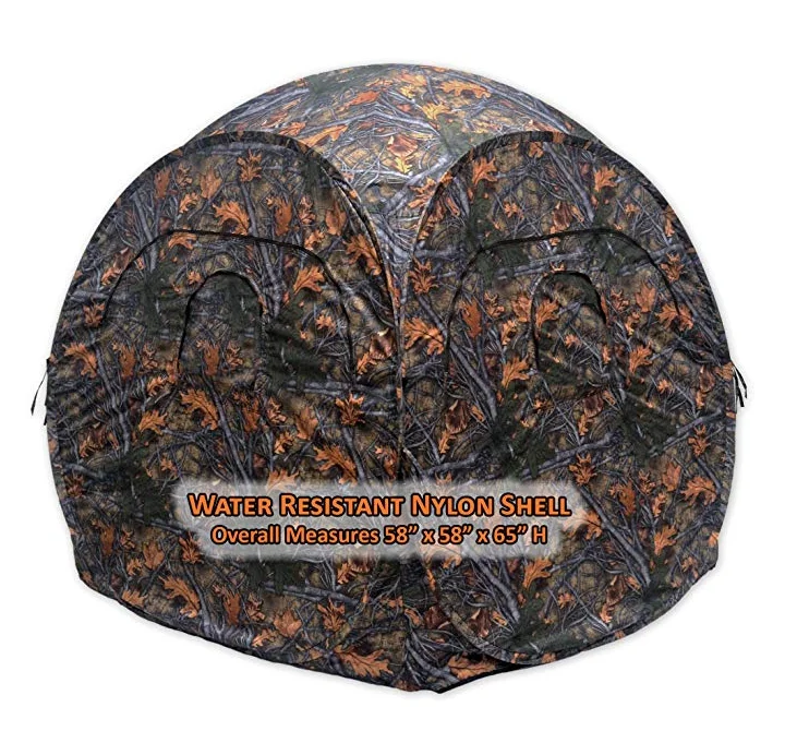 
Outdoors Ground Blind - Spring Steel Pop Up Hunting Ground Blinds - Pop Up Blinds for Deer Hunting, 58 x 58 x 65H 