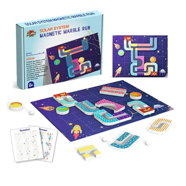 2021 Новое поступление космический путешествие Монтессори 3d головоломка магнитный мраморный бег скользящие детские образовательные стебли Игрушки для девочек и мальчиков