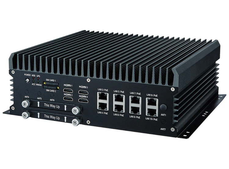 SD5200G4 Intel Gen 8th 6 ядер i7 процессор ж/10 x GbE (дополнительно 8 x PoE)/3 x COM/3 x DP/4 x HDMI//NVIDIA GeForce GTX