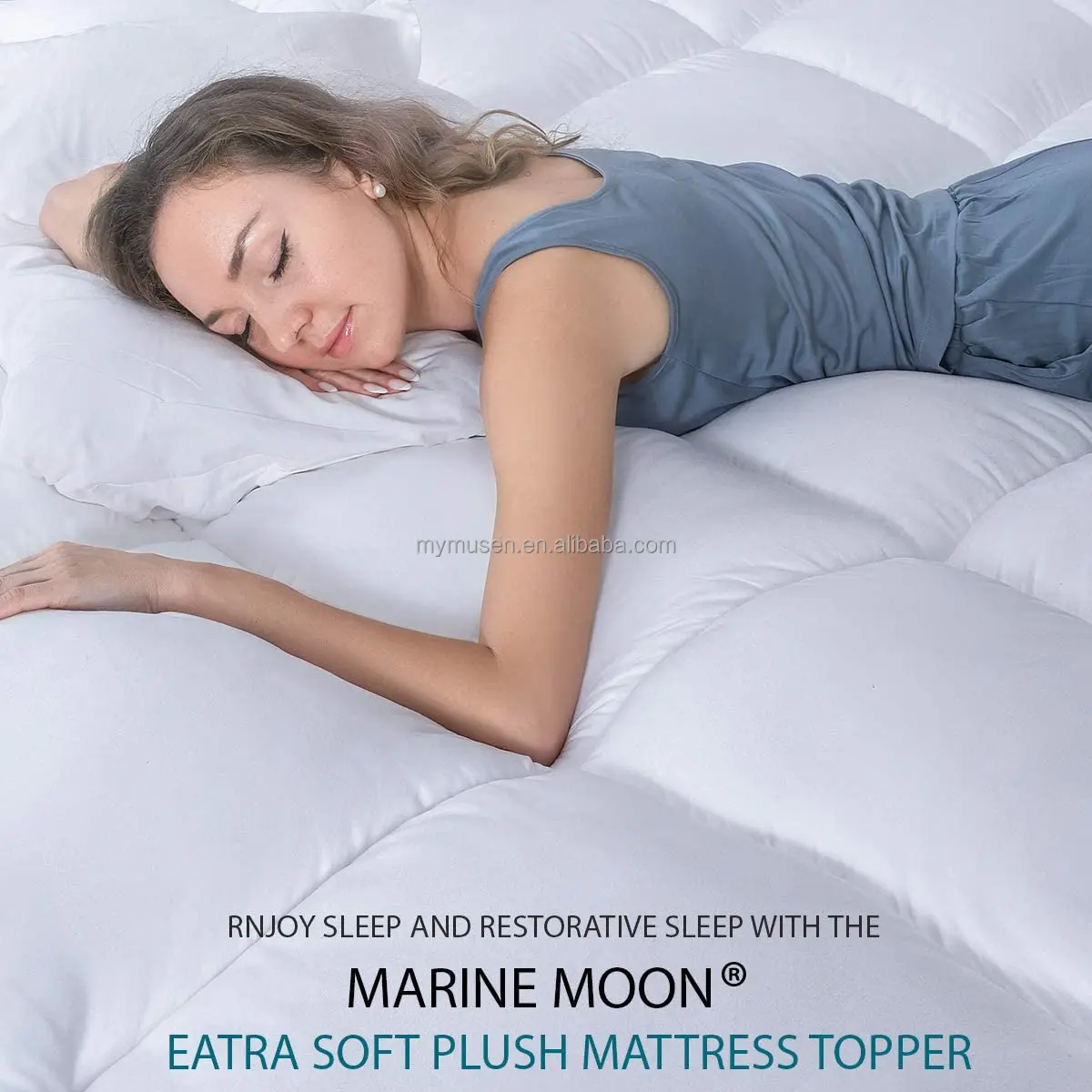 Mattress Topper , Cooling Plush Bed Topper Thick Mattress Pillow Top Mattress Pad, Hotel Quality Down Alternative Pillow Topper