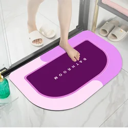 High Quality sector shape diatom ooze anti slip shower mat Eco-Frendly Bath Mat rug Washable odorless  Non slip mat