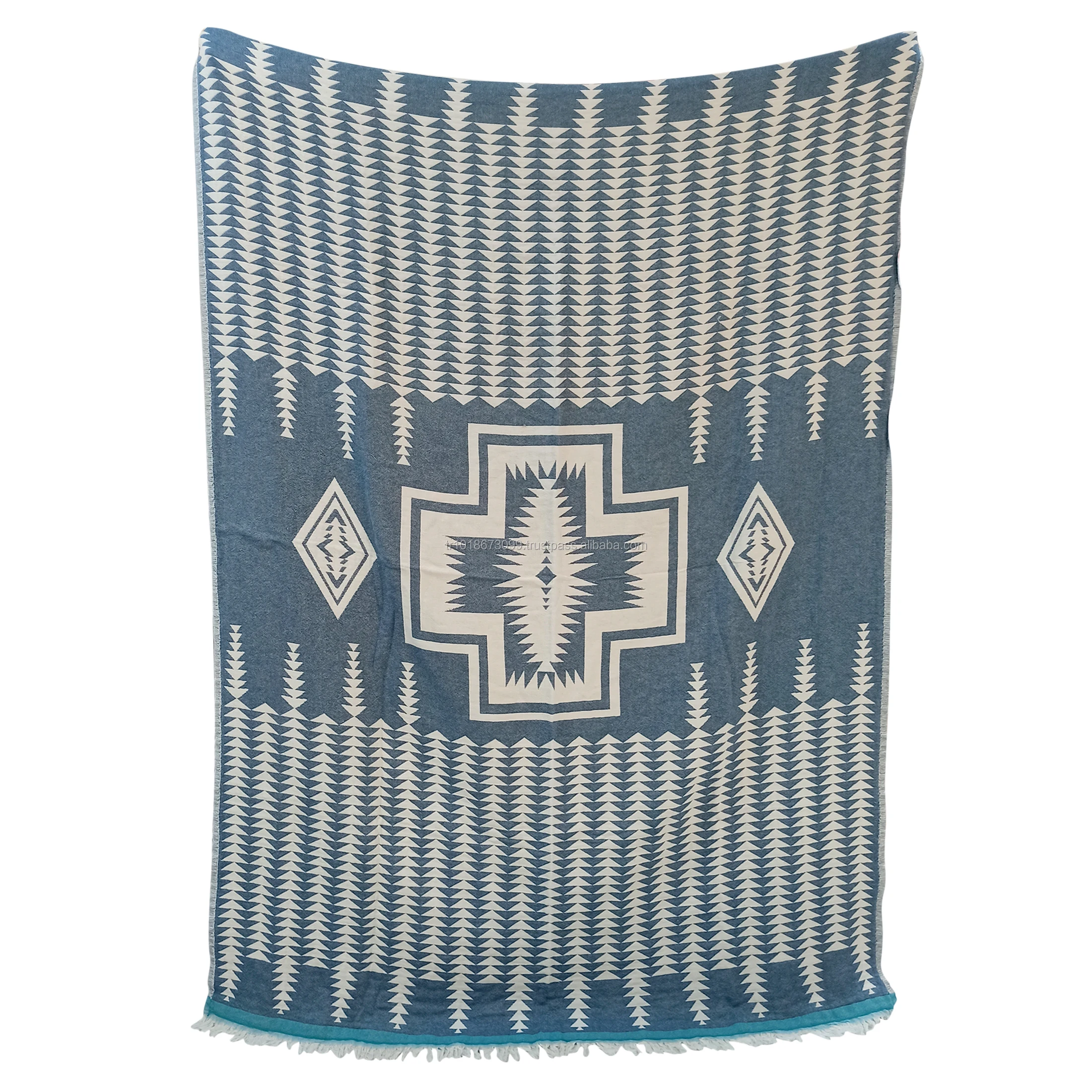 Tribal Design Blanket extra Large Made in Turkey 100% Cotton High Quality Jacquard Collection ThrowBlanket