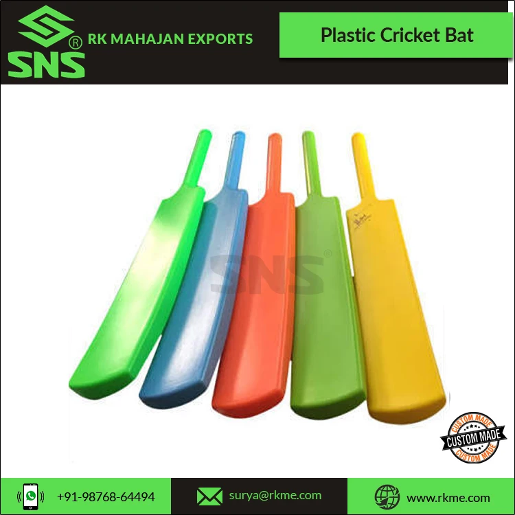 Best Quality Hot Selling Customized OEM Size 6 Plastic Cricket Bat with Rubber Grip for Ground/Beach/Garden/Street