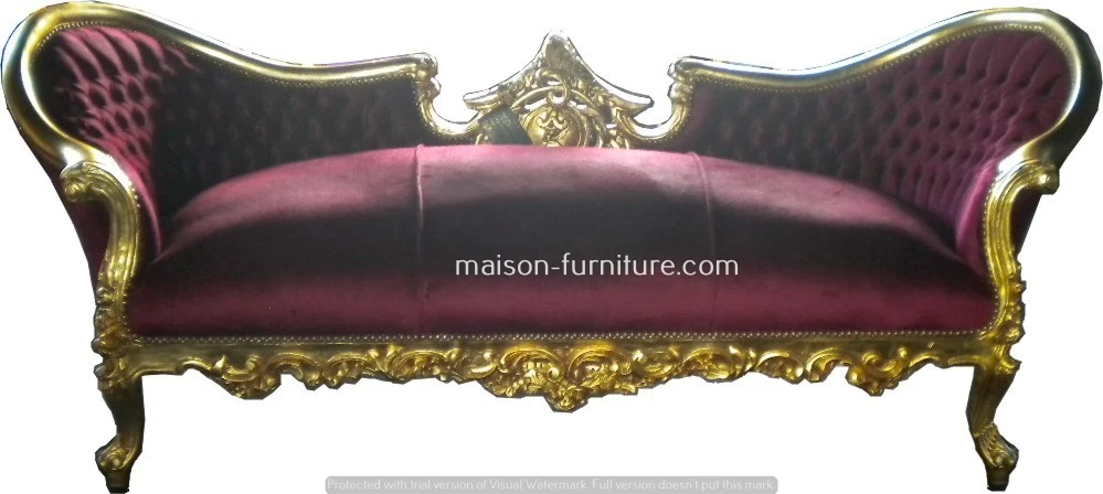 The most popular wholesale Red velvet baroque sofa living room sofas classic baroque royal sofa  with good price
