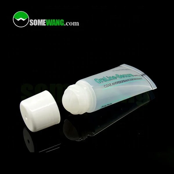 Пластиковый дезодорант на заказ, пустая Косметическая PE трубка с роликовым шариком