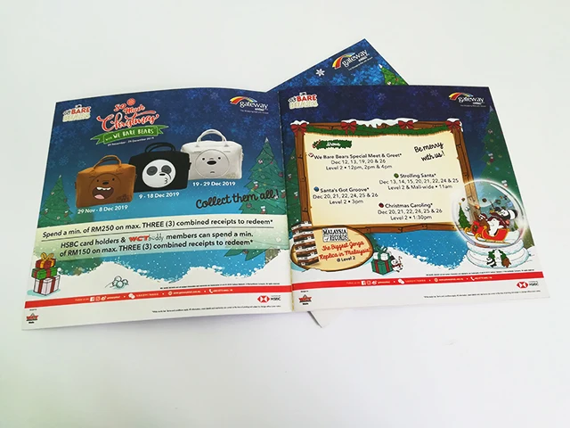 Wholesale Custom Shopping Mall Event Book Printing Booklet, Catalogue, Magazine Printing Service with Saddle Stitched