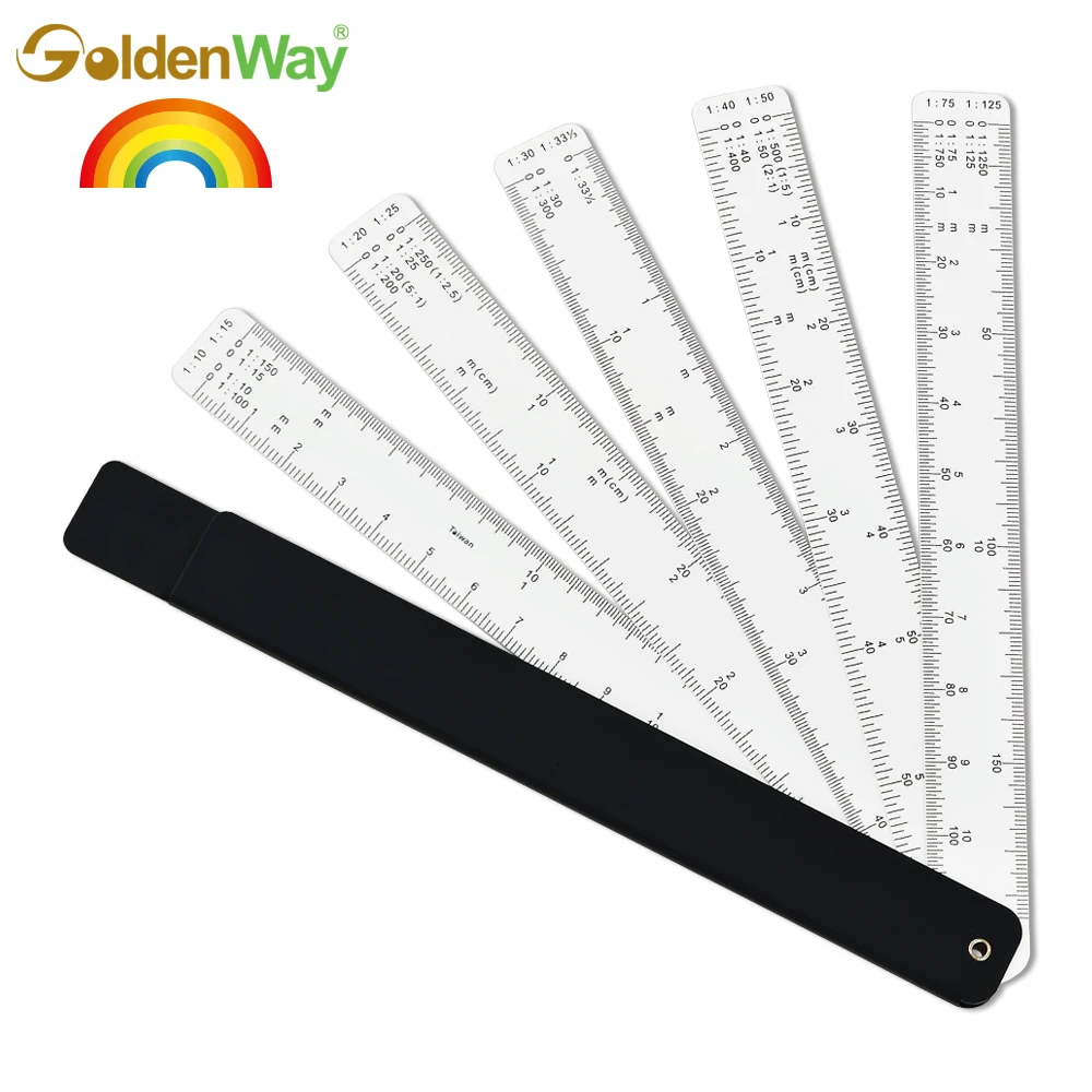 Custom Logo 15 cm Metric Architect  Fan Scale Folding Ruler