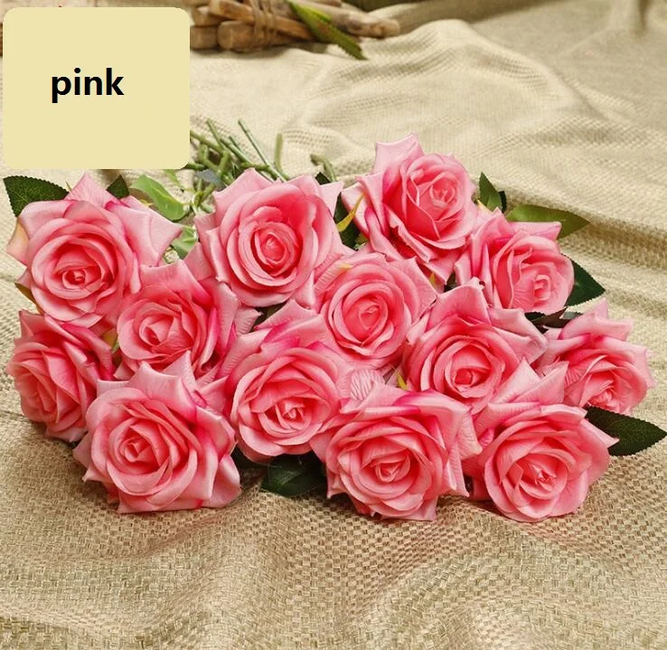Artificial flowers multi-layer silk rose Blue/red/pink colors wedding decoration flowers